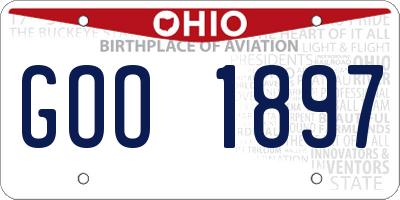 OH license plate GOO1897