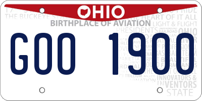 OH license plate GOO1900