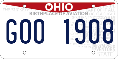 OH license plate GOO1908