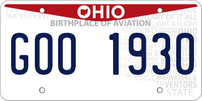 OH license plate GOO1930
