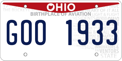 OH license plate GOO1933