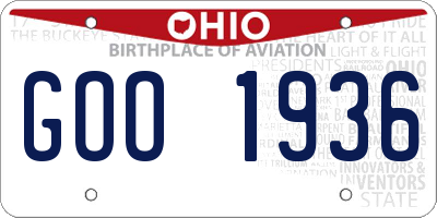 OH license plate GOO1936