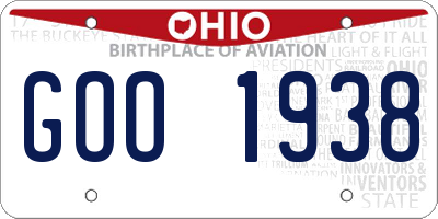 OH license plate GOO1938