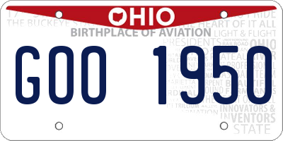 OH license plate GOO1950