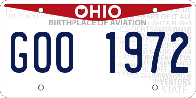 OH license plate GOO1972