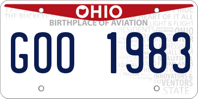 OH license plate GOO1983