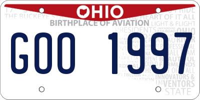 OH license plate GOO1997