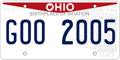 OH license plate GOO2005