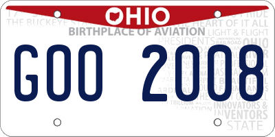 OH license plate GOO2008