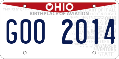 OH license plate GOO2014