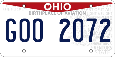OH license plate GOO2072