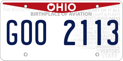 OH license plate GOO2113