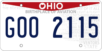 OH license plate GOO2115
