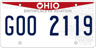 OH license plate GOO2119