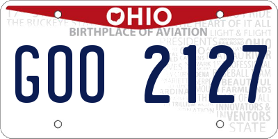 OH license plate GOO2127