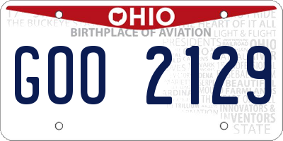 OH license plate GOO2129