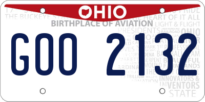 OH license plate GOO2132