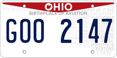 OH license plate GOO2147