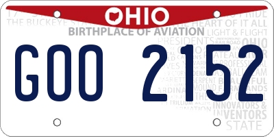 OH license plate GOO2152