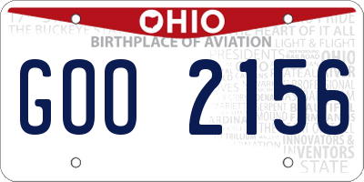 OH license plate GOO2156