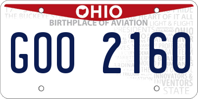 OH license plate GOO2160