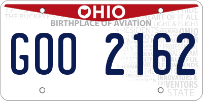 OH license plate GOO2162