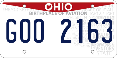 OH license plate GOO2163