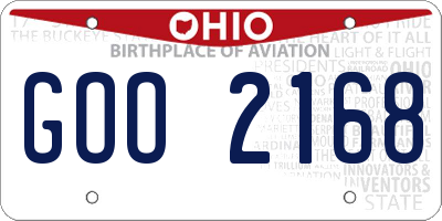 OH license plate GOO2168
