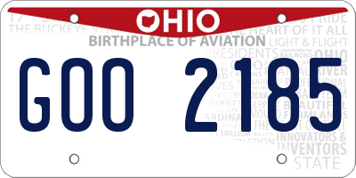 OH license plate GOO2185