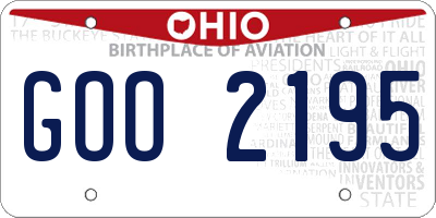 OH license plate GOO2195