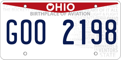OH license plate GOO2198