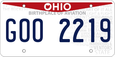 OH license plate GOO2219