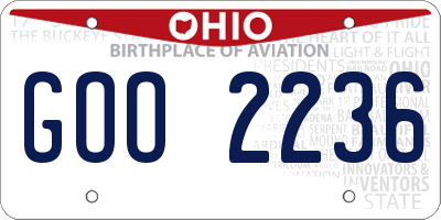 OH license plate GOO2236