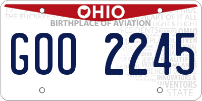 OH license plate GOO2245