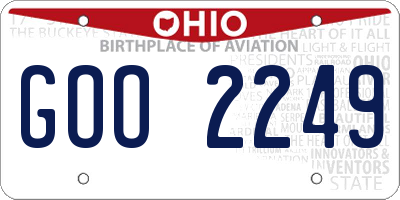 OH license plate GOO2249