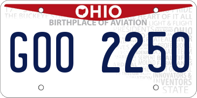 OH license plate GOO2250