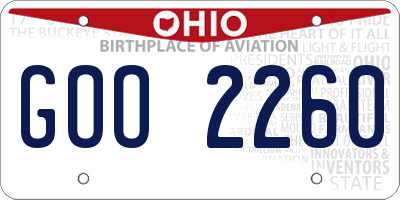 OH license plate GOO2260