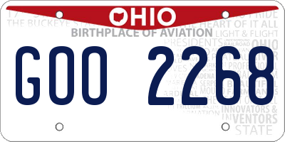 OH license plate GOO2268