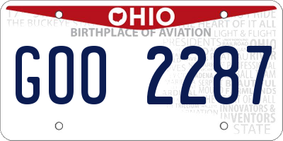 OH license plate GOO2287