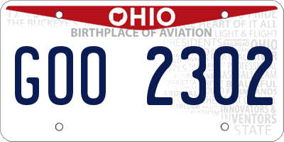 OH license plate GOO2302