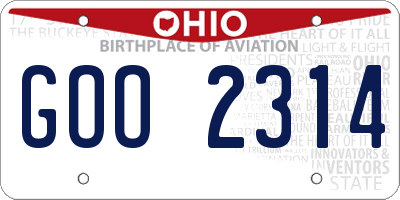 OH license plate GOO2314
