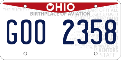 OH license plate GOO2358