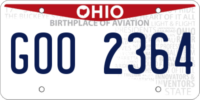 OH license plate GOO2364