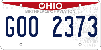 OH license plate GOO2373