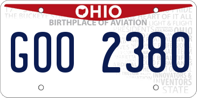 OH license plate GOO2380