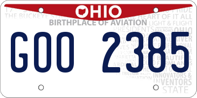 OH license plate GOO2385