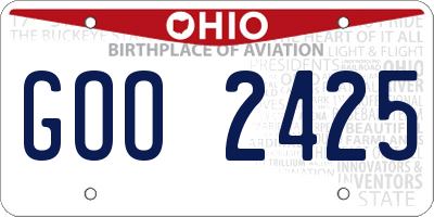OH license plate GOO2425