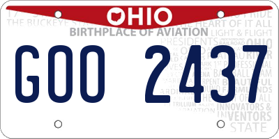 OH license plate GOO2437