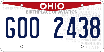 OH license plate GOO2438