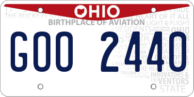 OH license plate GOO2440